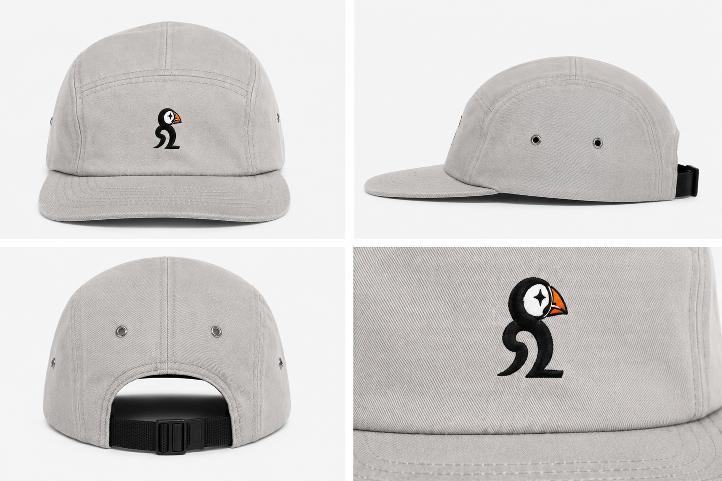 Puffin 5 Panel Cap — Stone
